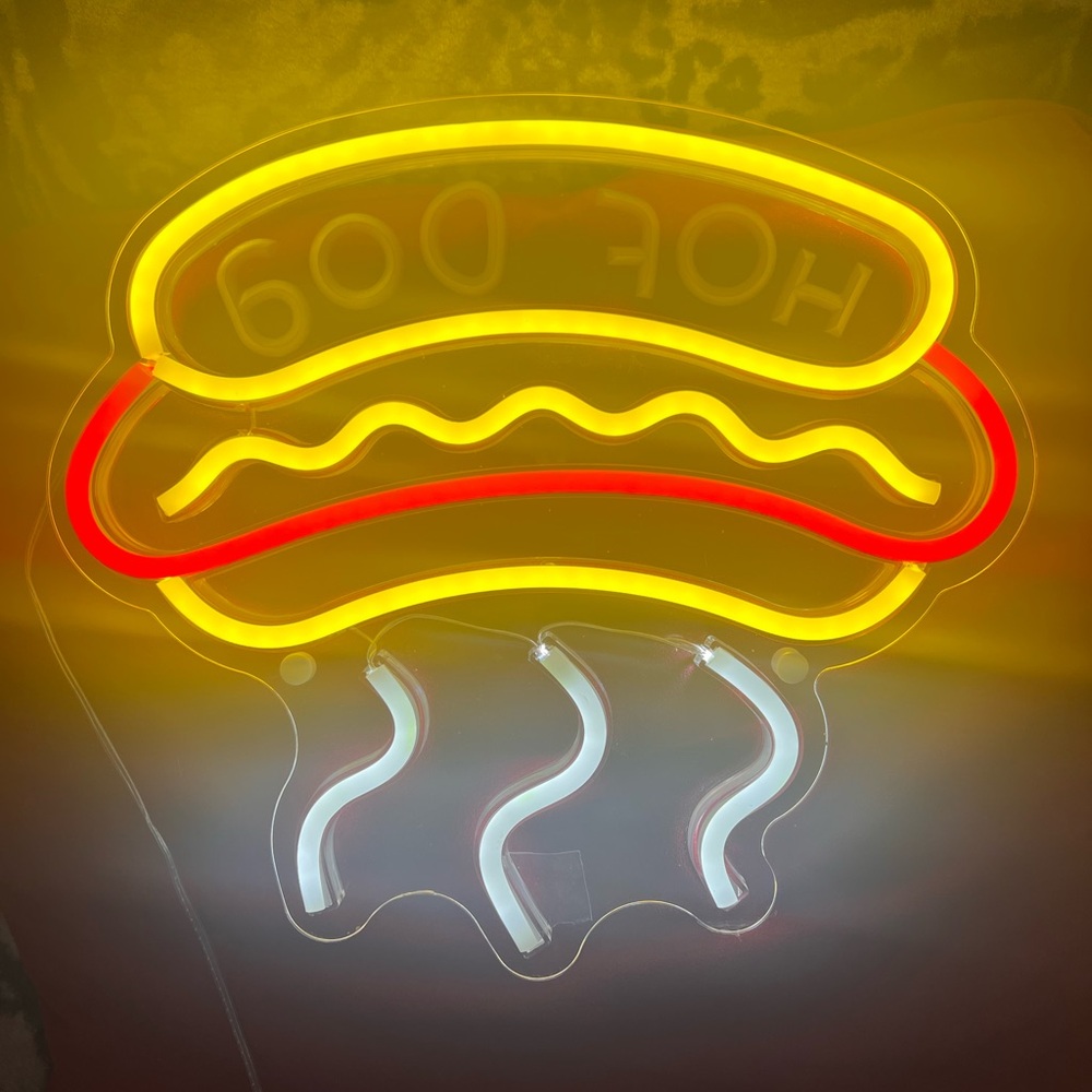 Neon Hot Dog Sign